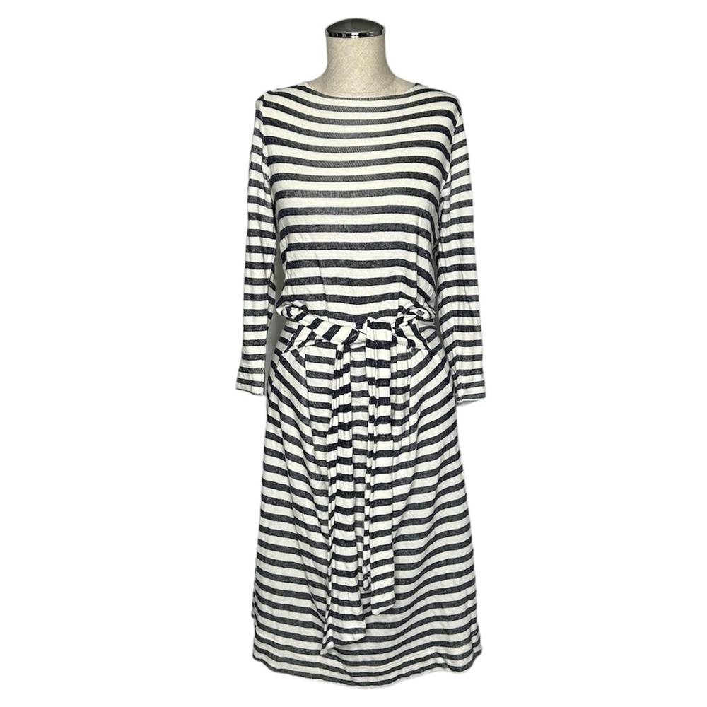 Anthro t.la Striped Tie Waist Midi Dress Size M